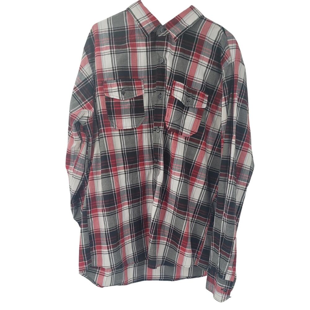 SWISS CROSS Button Down Long Sleeve Plaid Shirt Men's Size Extra Large XL